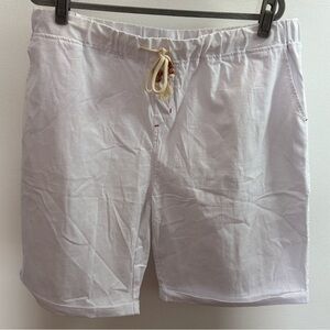 NWOT Nitagut White Linen Stretch Drawstring Shorts XL